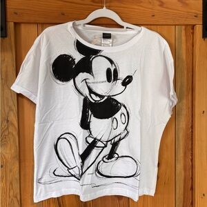 Disney Black and White Mickey Mouse Tee